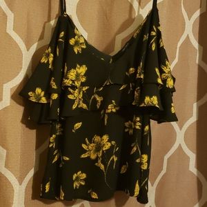Floral Over-the-shoulder Top